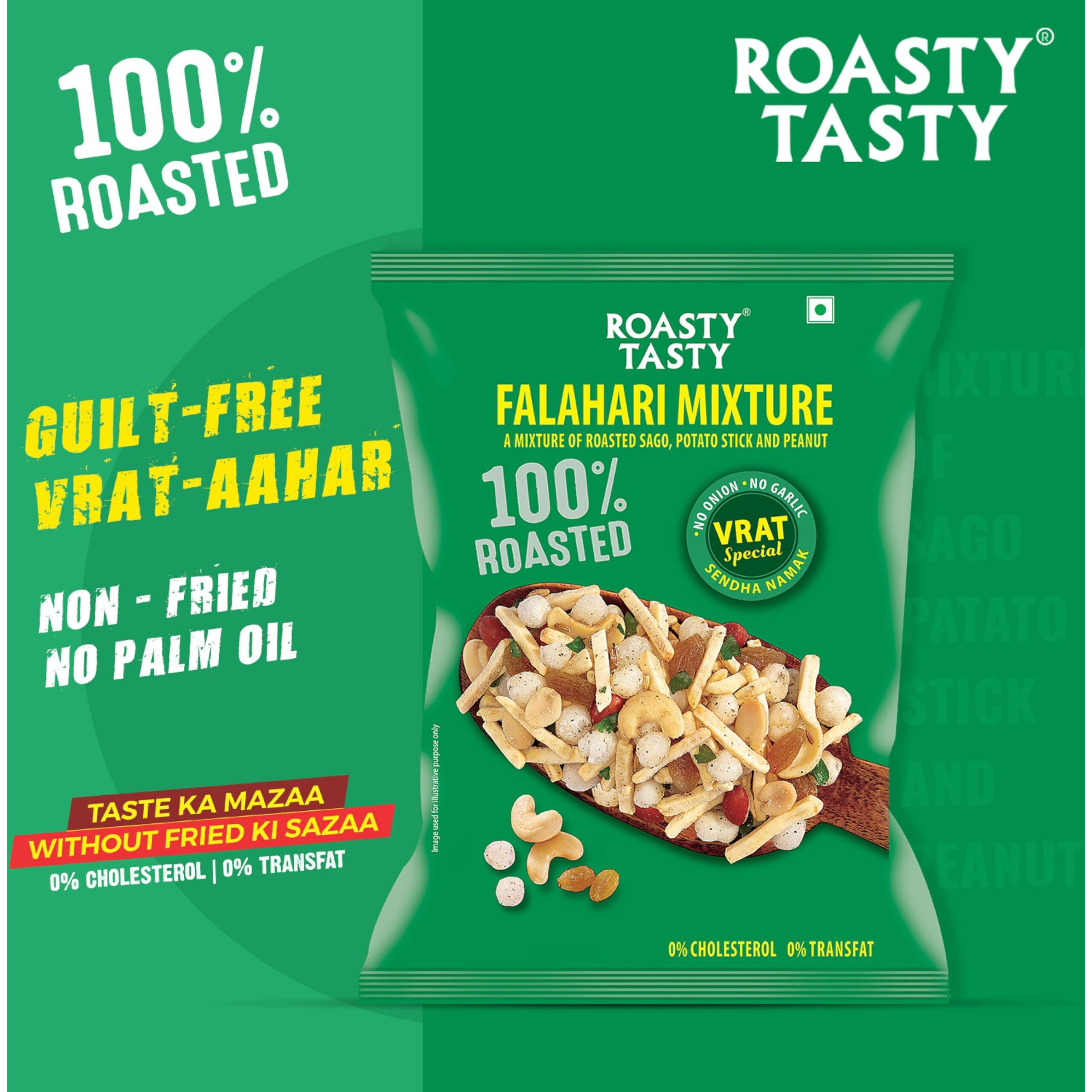 Falahari Mix Roasted Namkeen Snack 200g | Oil-Free Farari Chiwda | No Onion, No Garlic Farali Namkeen | Healthy Vrat Upwas Fast Namkeen | No Cholesterol No Transfat Healthy Snack for Fasting