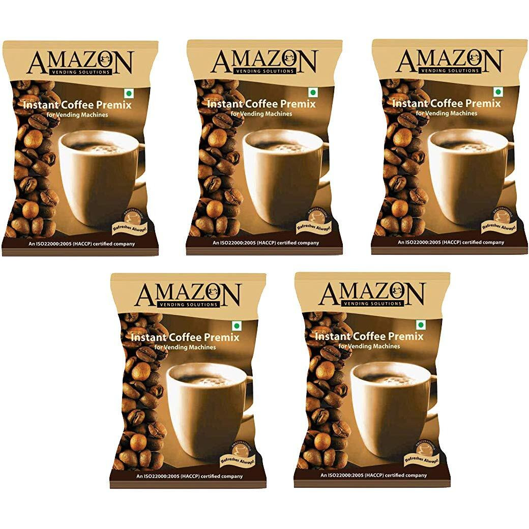 Atlantis Amazon 3 In 1 Instant Coffee Premix Powder (Premix Has Milk, Coffee And Sugar) 5 Kg For Vending Machines And Manual Use, Packet