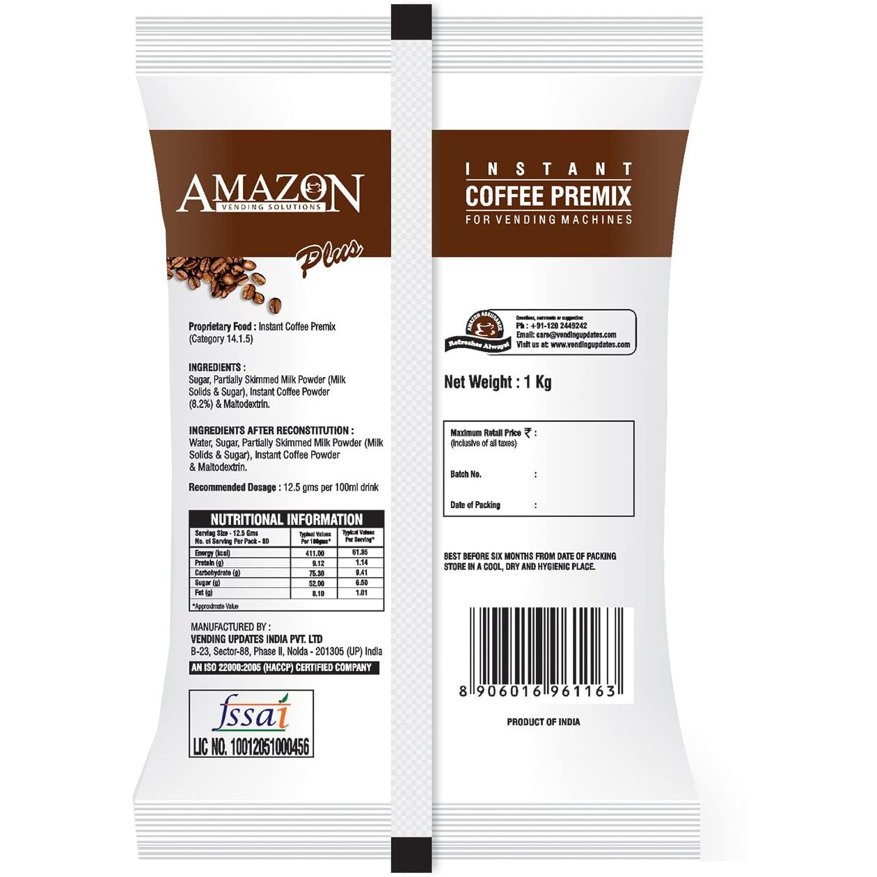 AMAZON 3 in 1 Instant Plus Cardamom Tea (3 Kg) and Coffee Plus (3 Kg) Premix Combo (Premix Contains Tea, Milk and Sugar) for Vending Machines