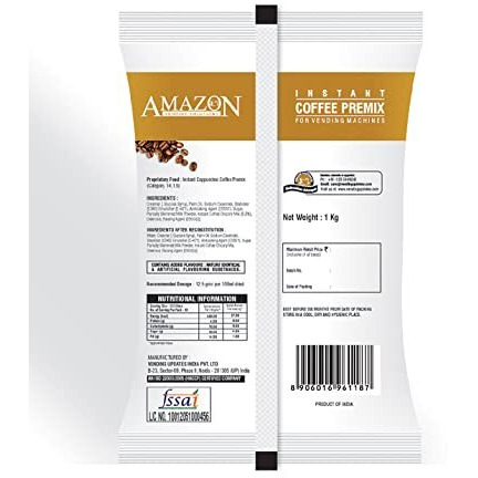 AMAZON 3 in 1 Instant Cappuccino Coffee Premix (Coffee, Milk and Sugar) for Vending Machines 3 Kgs