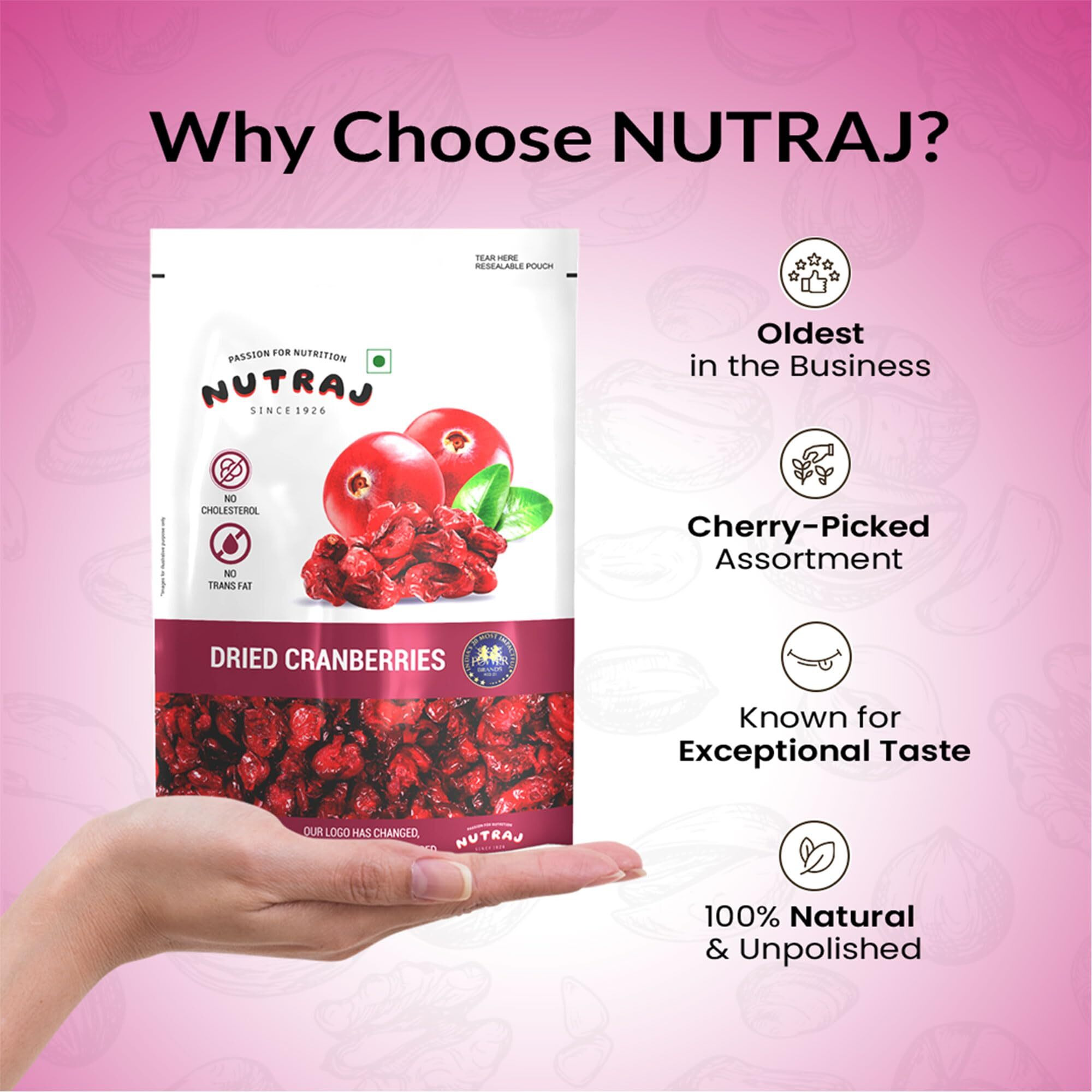 Nutraj Sweet & Tart Sliced Cranberry 180g | no added preservatives | Pouch | Rich in Calcium and Vitamin K | Vegan, Non-GMO | Ideal For Snacking | Berries | Pack of 1