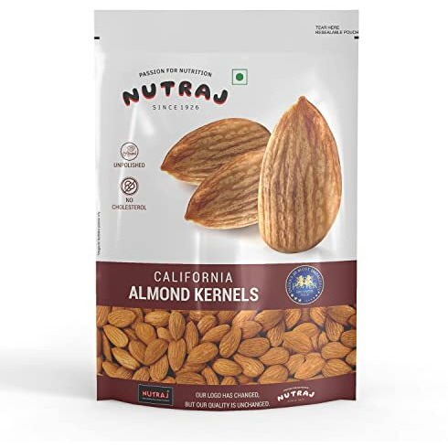 Nutraj Premium Raw California Almonds Whole Value Pouch Pack 250g | 100% Natural and Quality Badam Giri | Dry Fruits Real Nuts