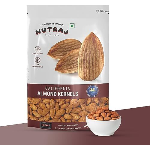 Nutraj Premium Raw California Almonds Whole Value Pouch Pack 250g | 100% Natural and Quality Badam Giri | Dry Fruits Real Nuts