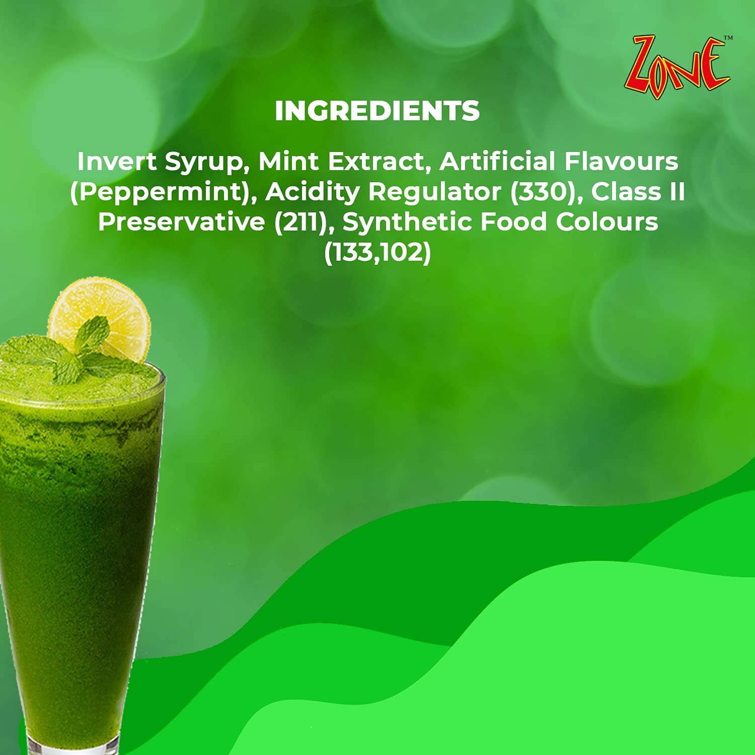 Zone Green Mint 240ml | Pure Green Mint Flavor for Mocktails, Cocktails, Lemonades, Iced Teas & More | 12+ Flavours, Liquid