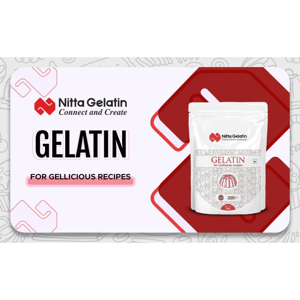 NITTA GELATIN INC Unflavoured, Premium Gold Gelatin Of International Standard For Best Recipes. Directly From Manufacturer. 200 Bloom (500 Gm)
