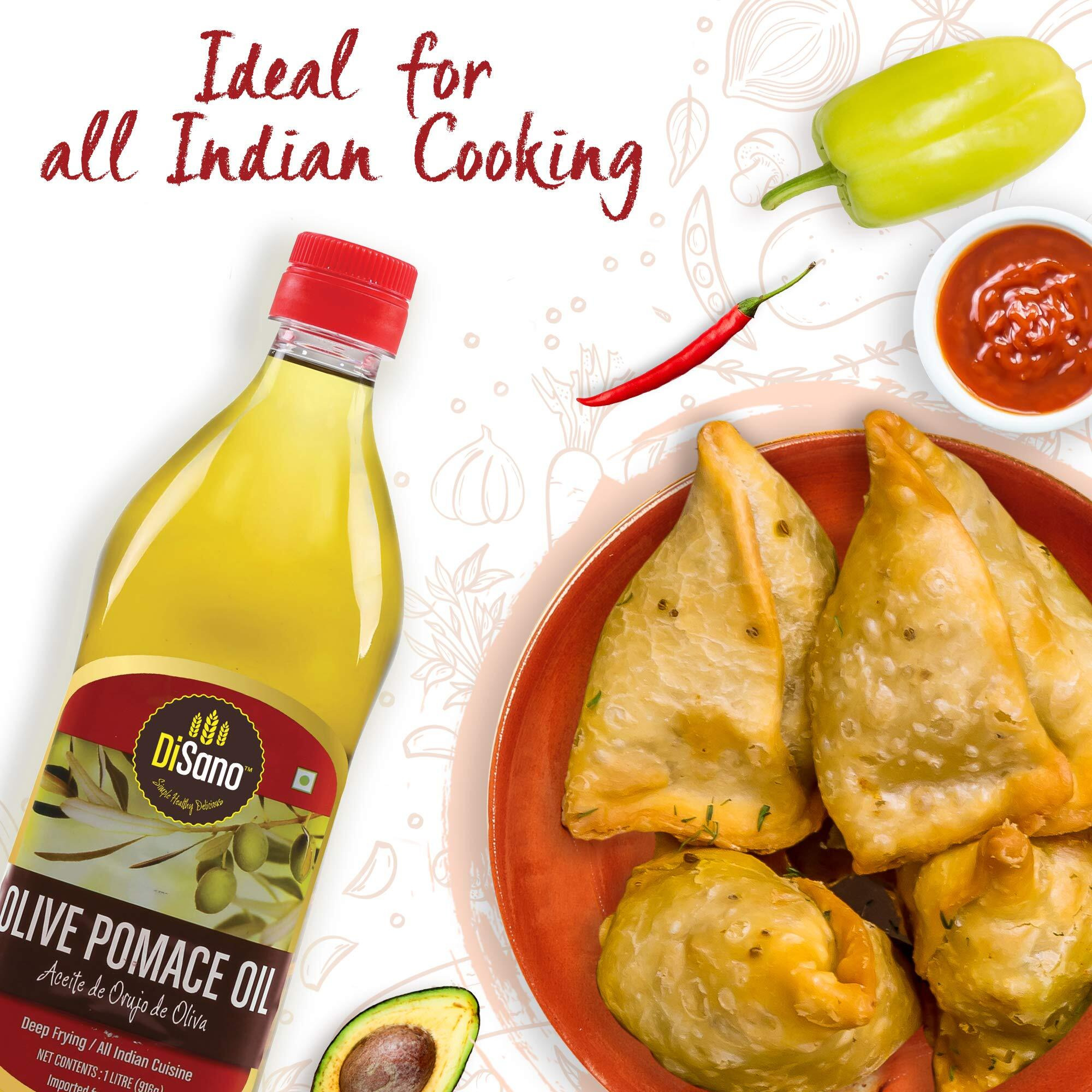 DiSano Olive Pomace Oil, Ideal for All Indian Cooking, 1L