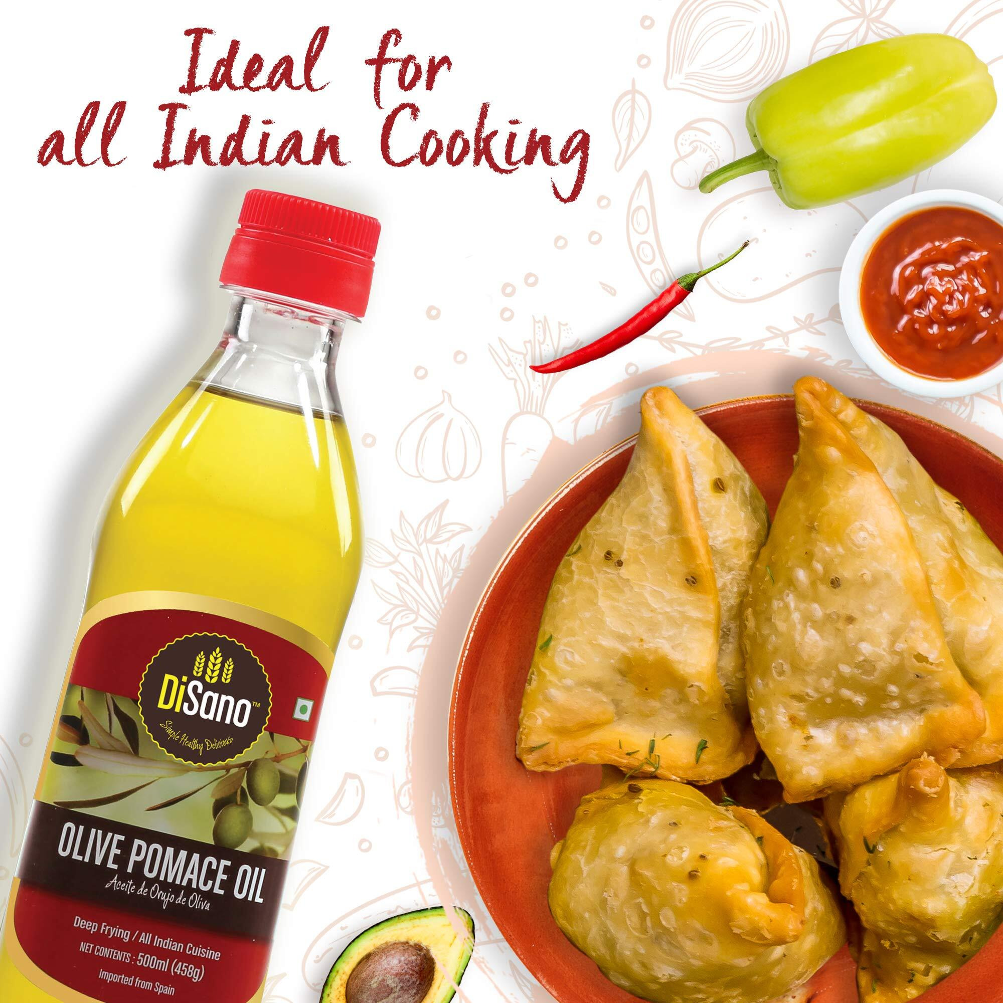 DiSano Olive Pomace Oil, Ideal for All Indian Cooking, 500ml
