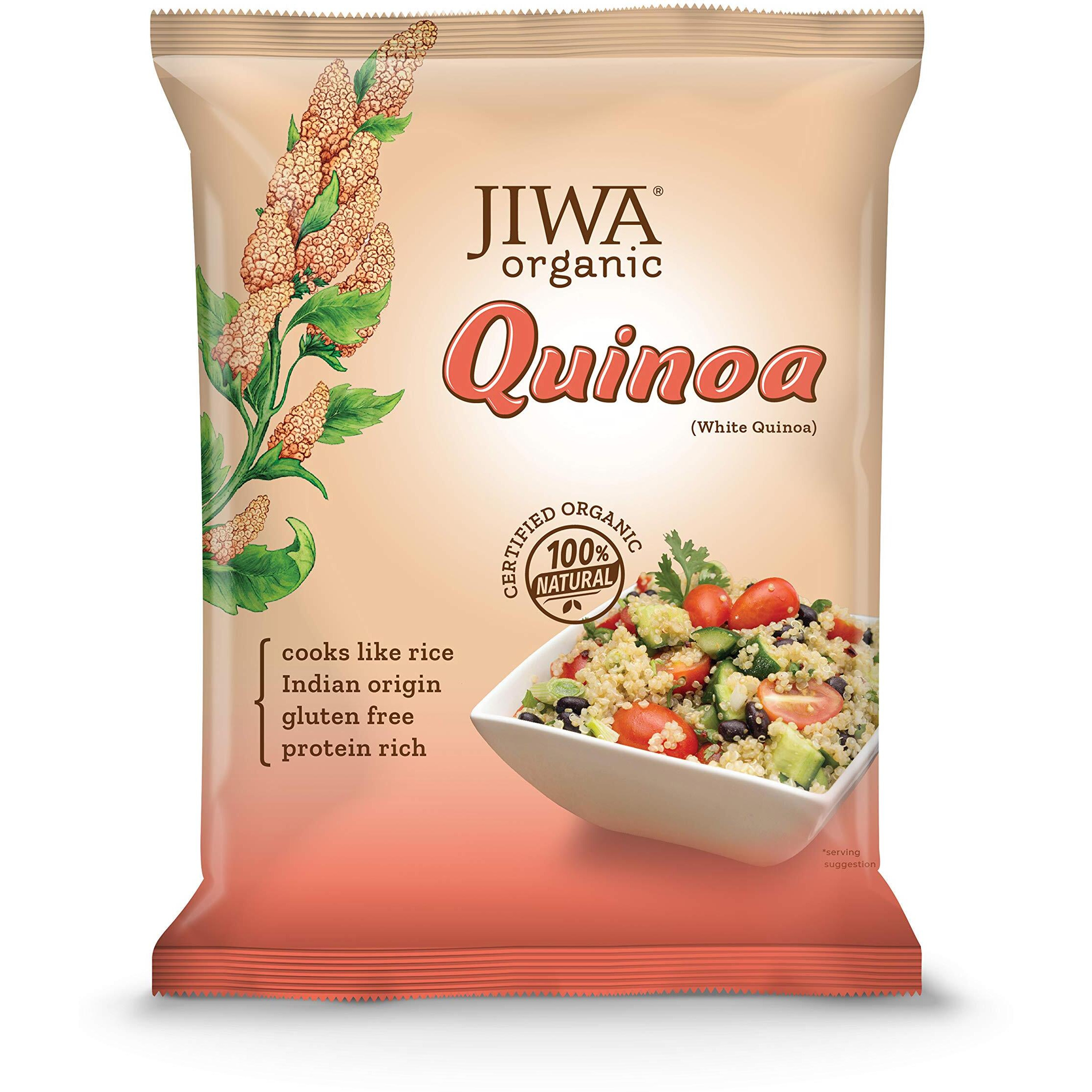 JIWA healthy by nature Organic White Quinoa | High Protein White Quinoa| Cooks Like Rice | Indian Origin | Certified Organic & Gluten Free| Superfood | 500 Gram