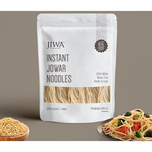 JIWA healthy by nature SENTICUM Jiwa Instant Jowar Noodles|100% Millet Noodles|Gluten Free|Easy & Ready To Cook|No Maida, No Atta|Wheat Free|200 Gram