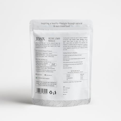 JIWA healthy by nature SENTICUM Jiwa Instant Jowar Noodles|100% Millet Noodles|Gluten Free|Easy & Ready To Cook|No Maida, No Atta|Wheat Free|200 Gram