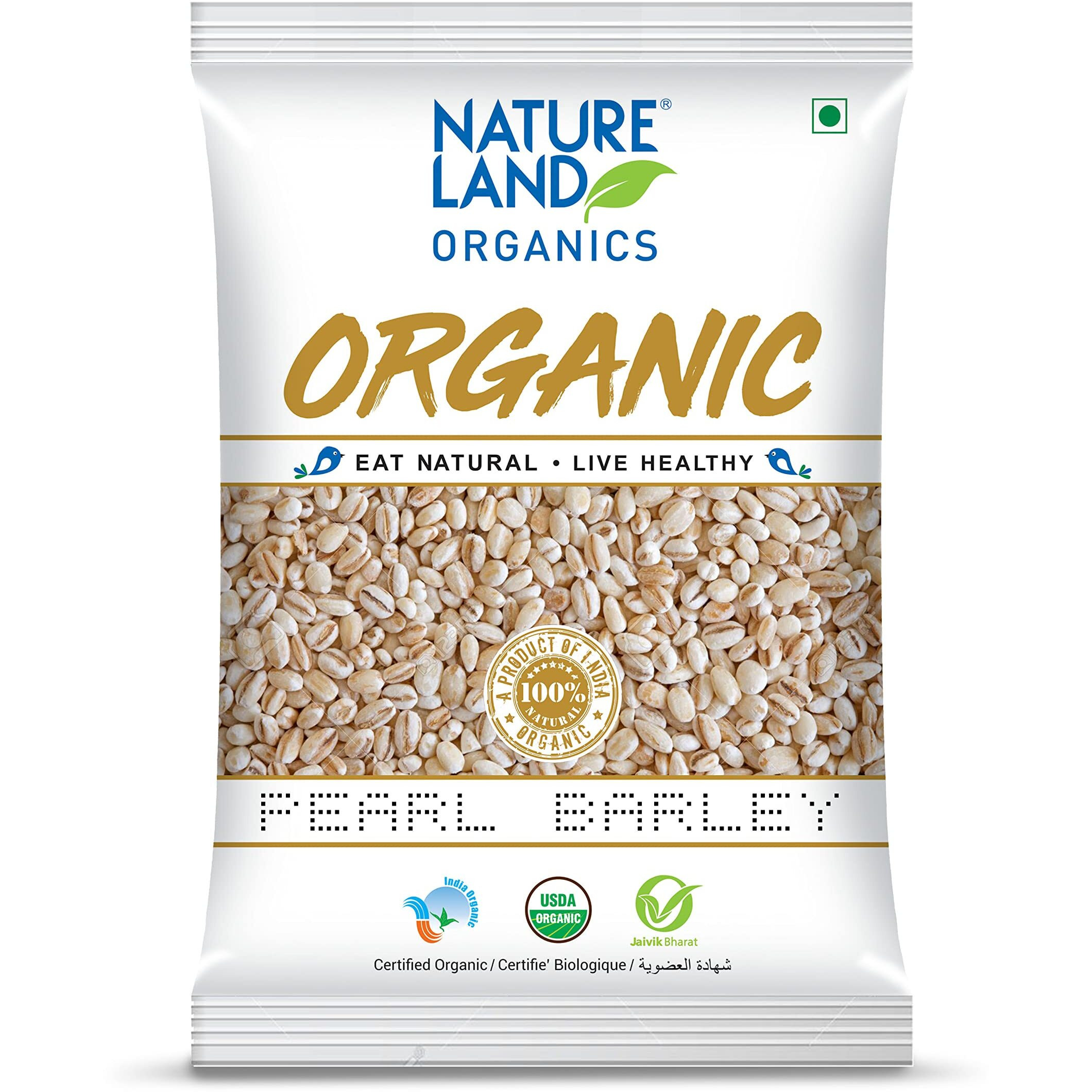 Natureland Organics Pearl Barley 500 Gm - Organic Barley