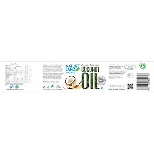 Natureland Organics Coconut Oil 400 Ml - Organic Raw Virgin Oil