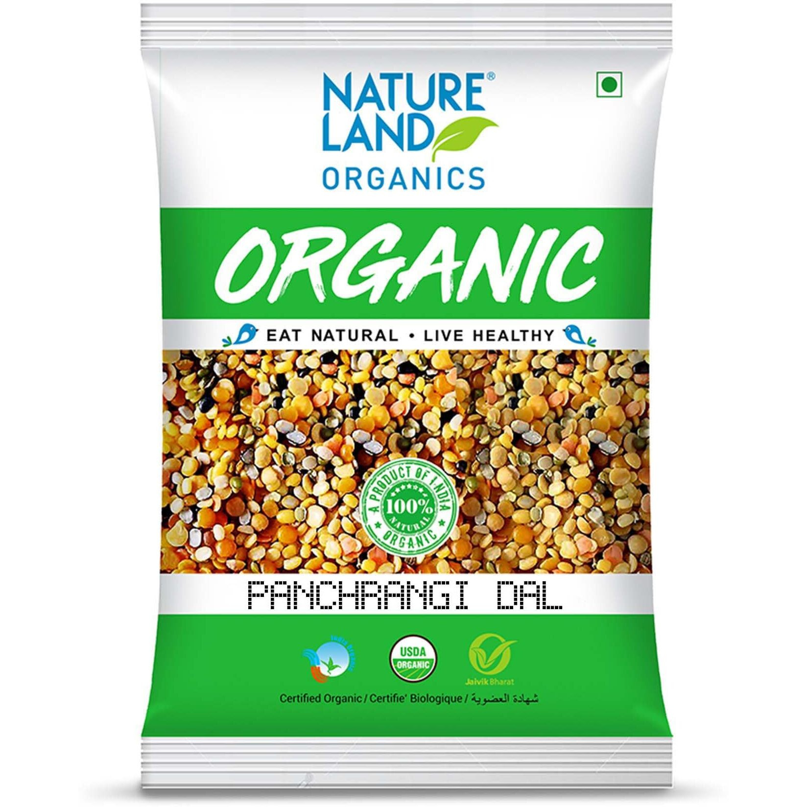 Natureland Organics Panchrangi Dal/Mix Dal 1 Kg - Organic Healthy Pulses