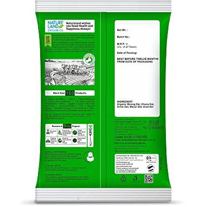Natureland Organics Panchrangi Dal/Mix Dal 1 Kg - Organic Healthy Pulses