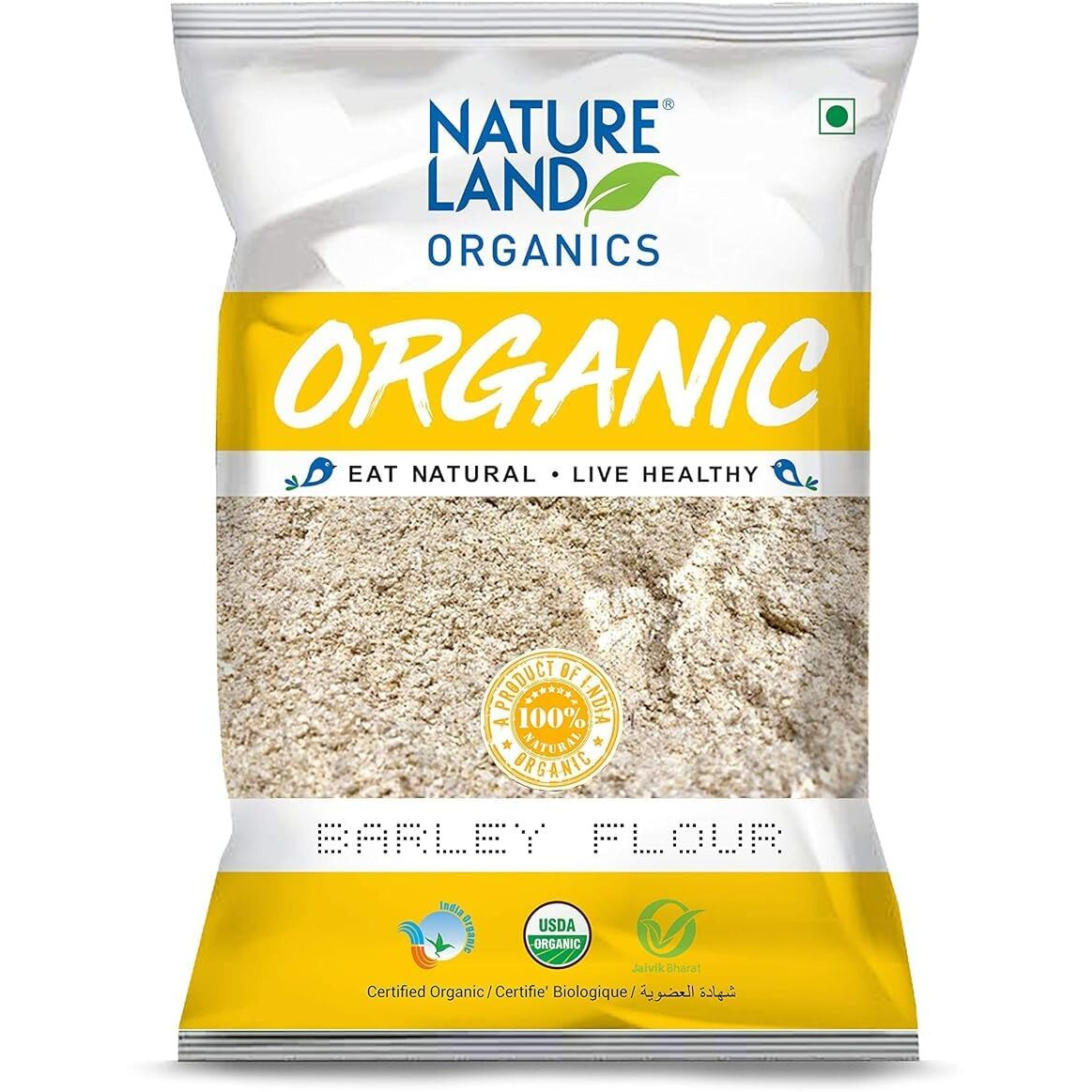 Natureland Organic Barley Flour/Jau Flour 500 Gm - Healthy Organic Flour