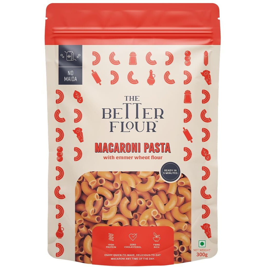 The Better Flour Emmer Wheat Macaroni Pasta No Maida | High Protein | Low GI | High Fibre | 300 gm