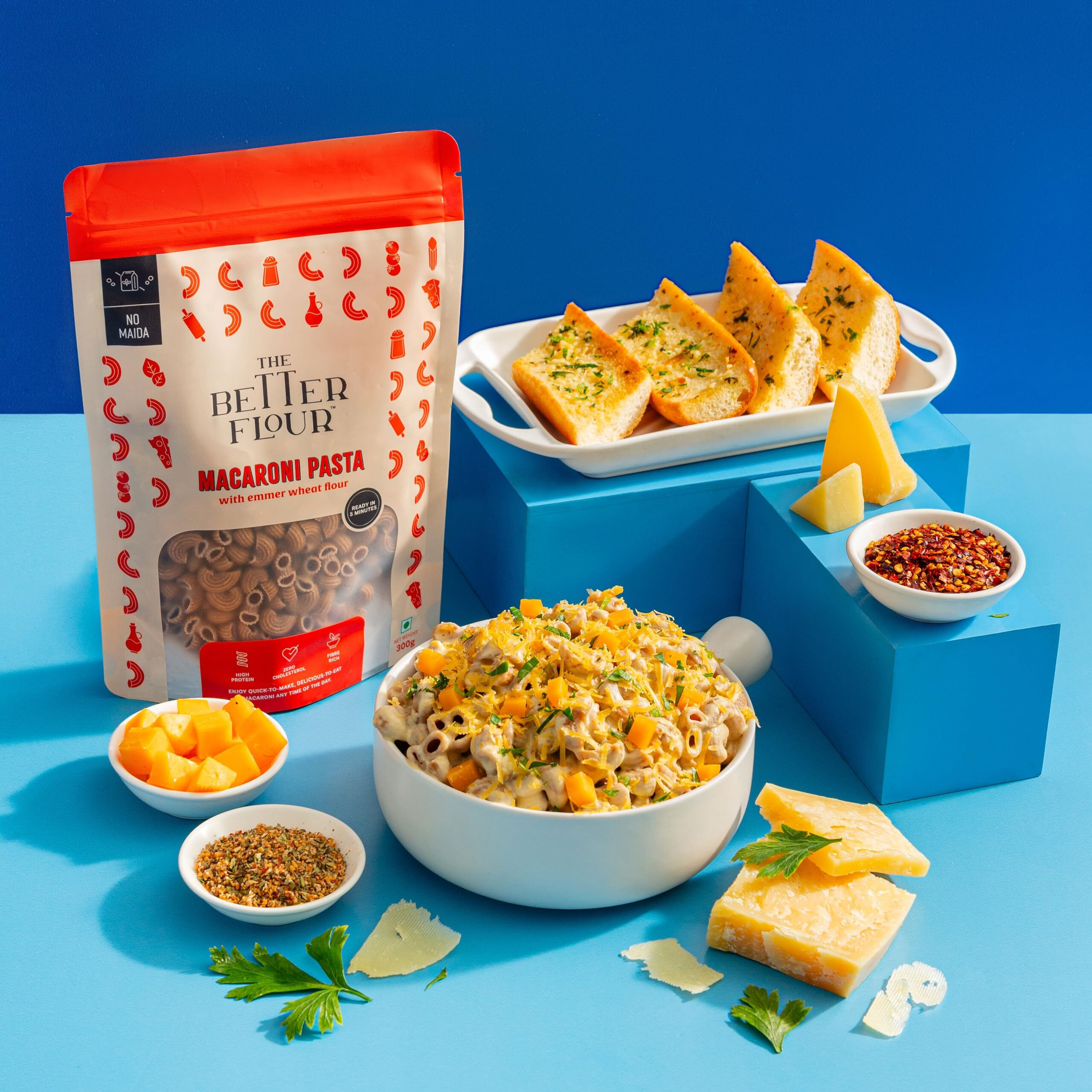 The Better Flour Emmer Wheat Macaroni Pasta No Maida | High Protein | Low GI | High Fibre | 300 gm