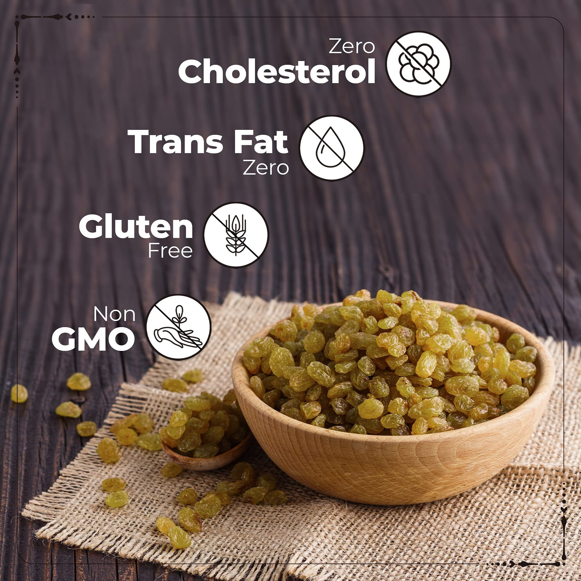 Happilo Premium Seedless Green Raisins 250 g (Pack of 4) | Nutritious | Rich in Iron & Vitamin B | Total 1 kg Raisin | High in Antioxidants