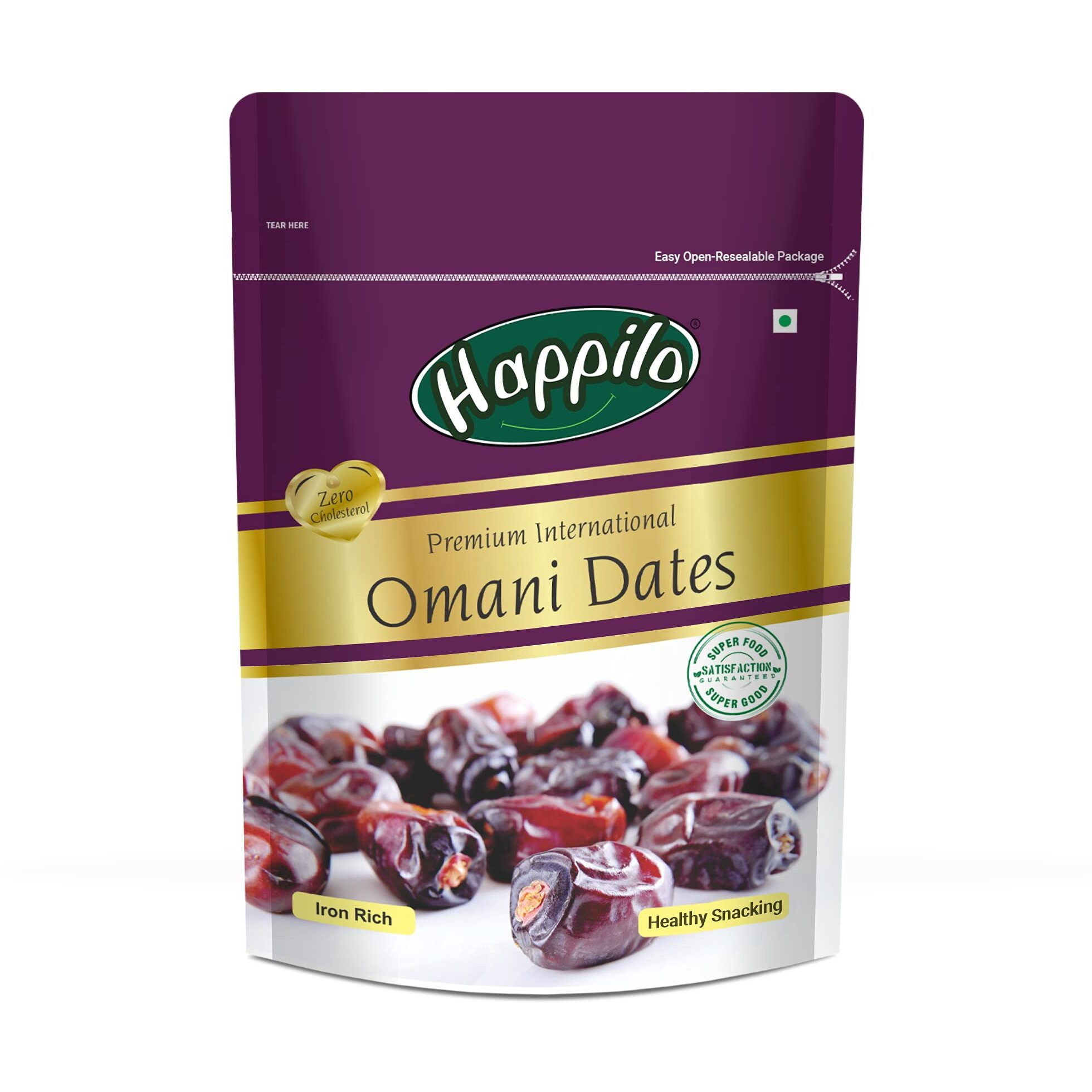 Happilo Premium International Omani Dates 250g, Khajoor/Khajur, Healthy & Nutritious Snack, Rich in Vitamins & Minerals, Natural Sweetener