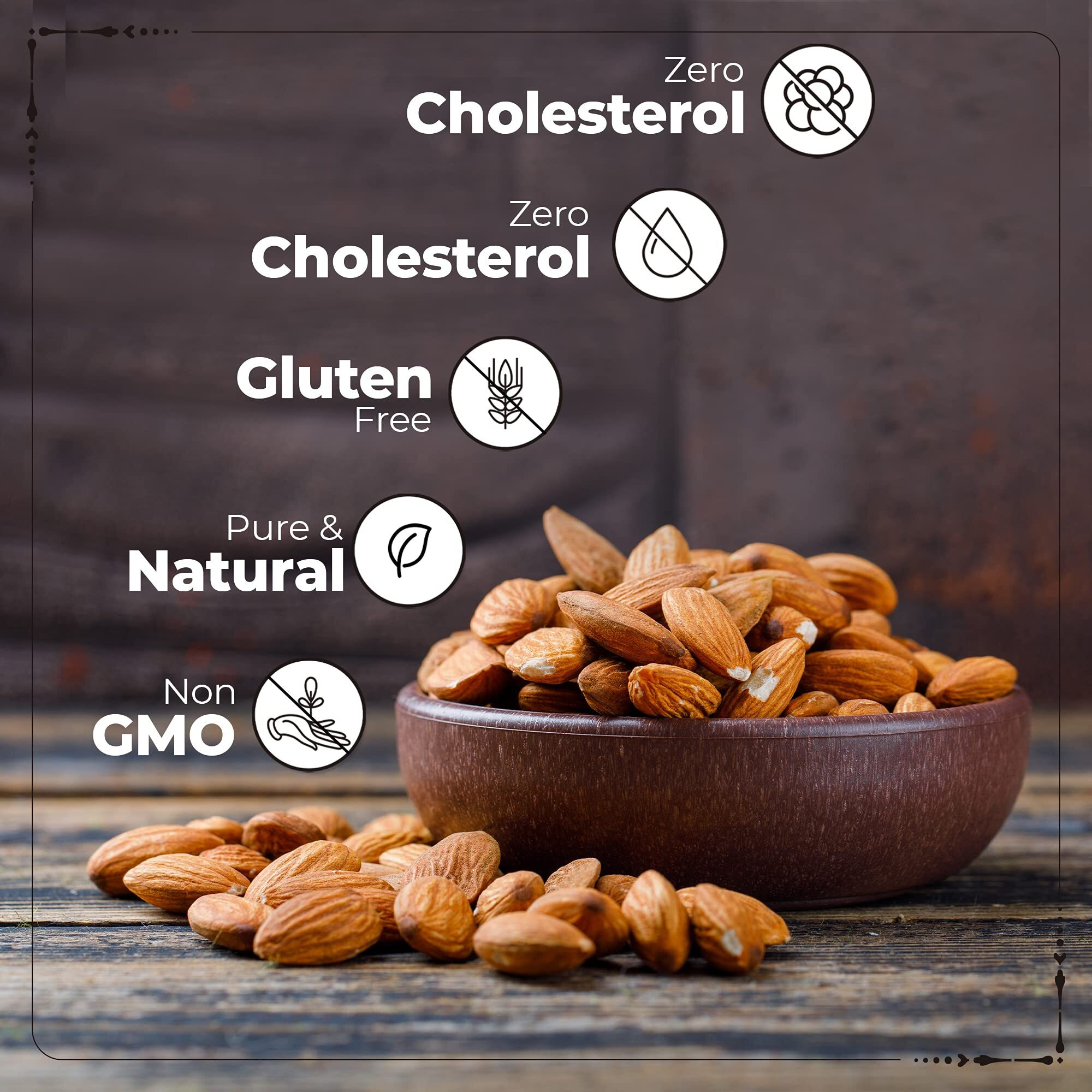 Happilo 100% Natural California Dried Almonds 200g Each (Pack of 5) | Premium Badam Giri | High in Fiber & Boost Immunity | Gluten Free & Real Nuts