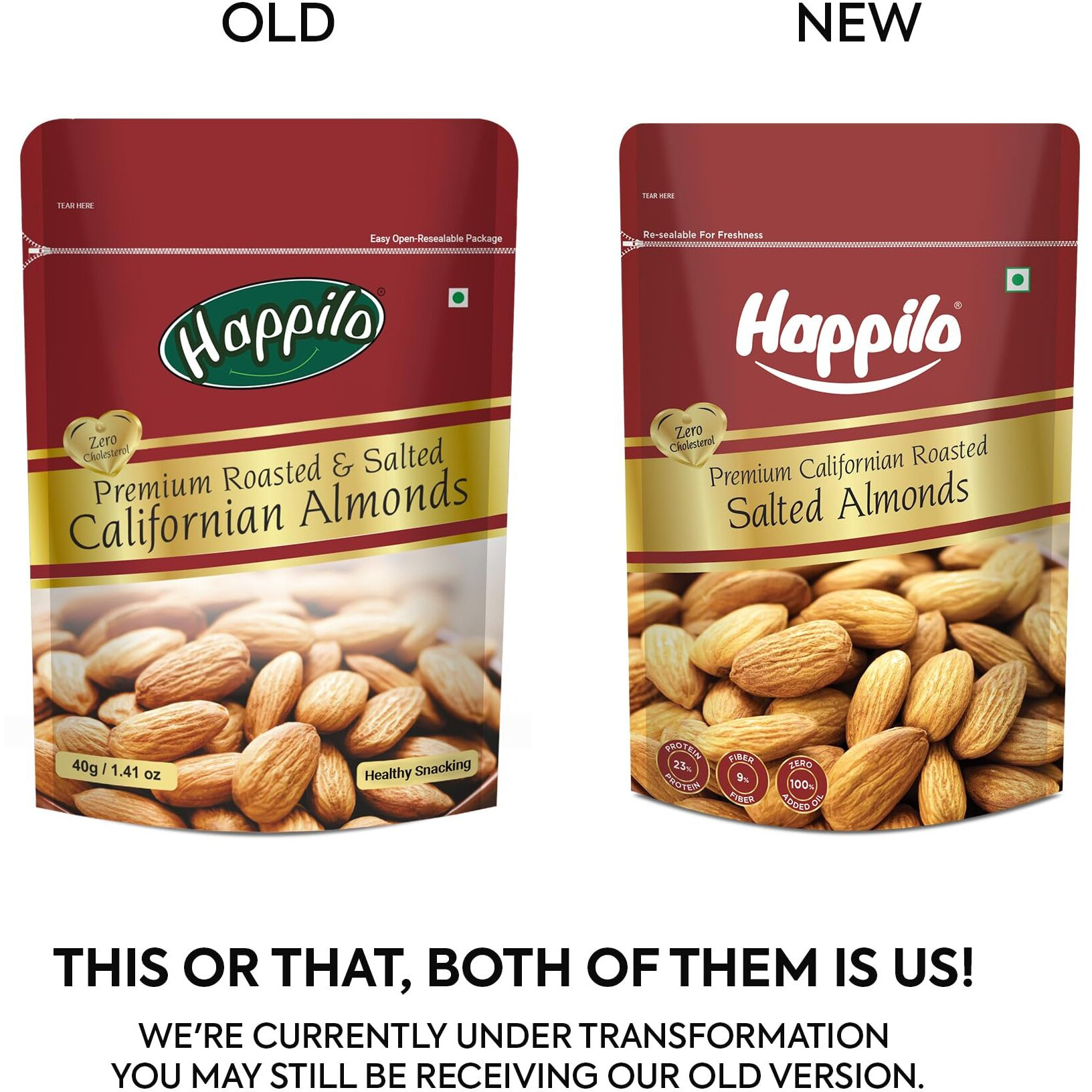 Happilo Premium Californian Almonds Roasted & Salted 200 g (Pack of 2) | Badam Giri Dry Fruit | High Protein Snack & Super Healthy Crunchy Nuts | Freshly Roasted & Lightly Salted