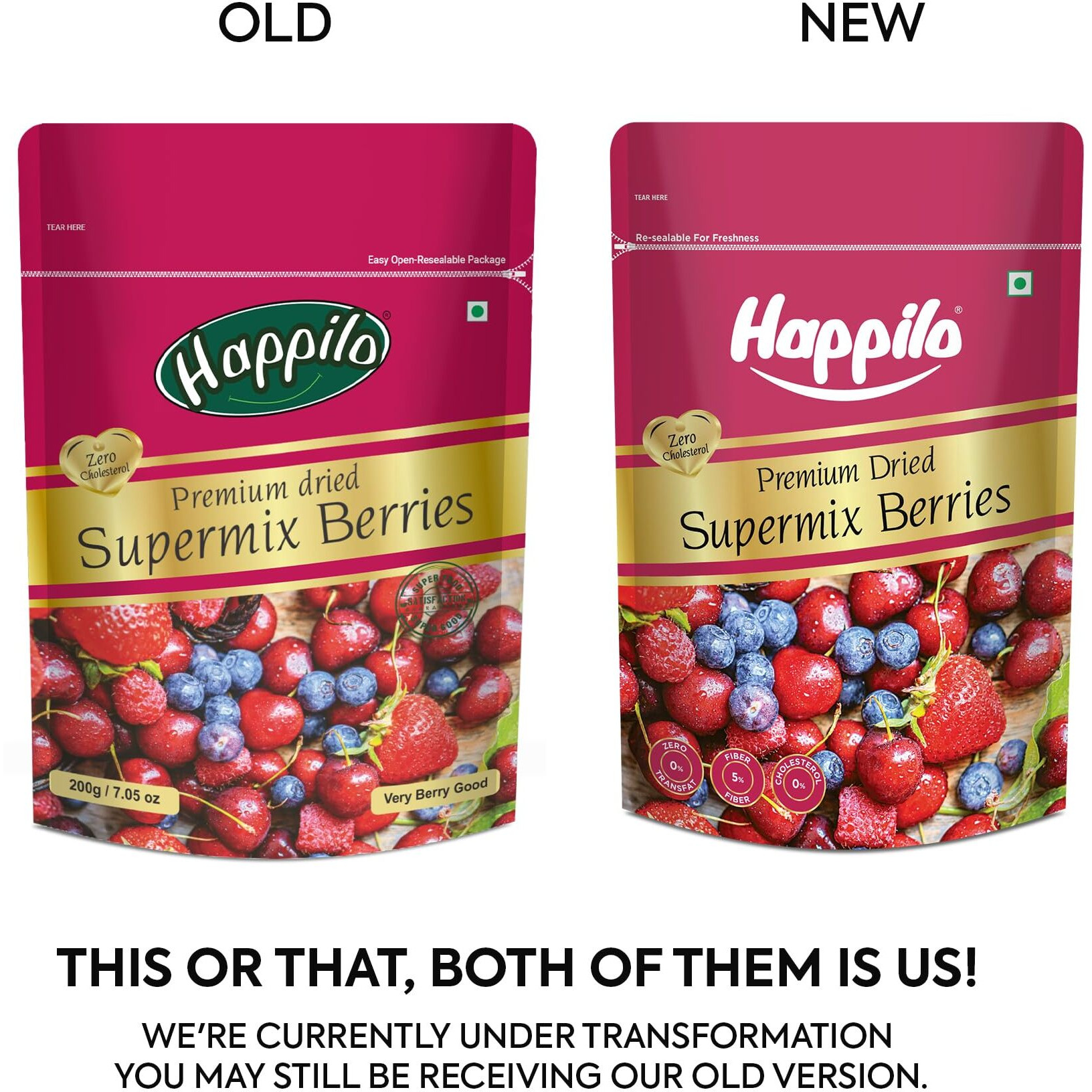 Happilo Premium Dried Super Mix Berries 200gm (Pack of 5) | Tasty & Healthy Berries | Rich in Antioxidant| Contains Dried Strawberries, Cranberries, Cherry & Raisins Mix | Real Dried Berries