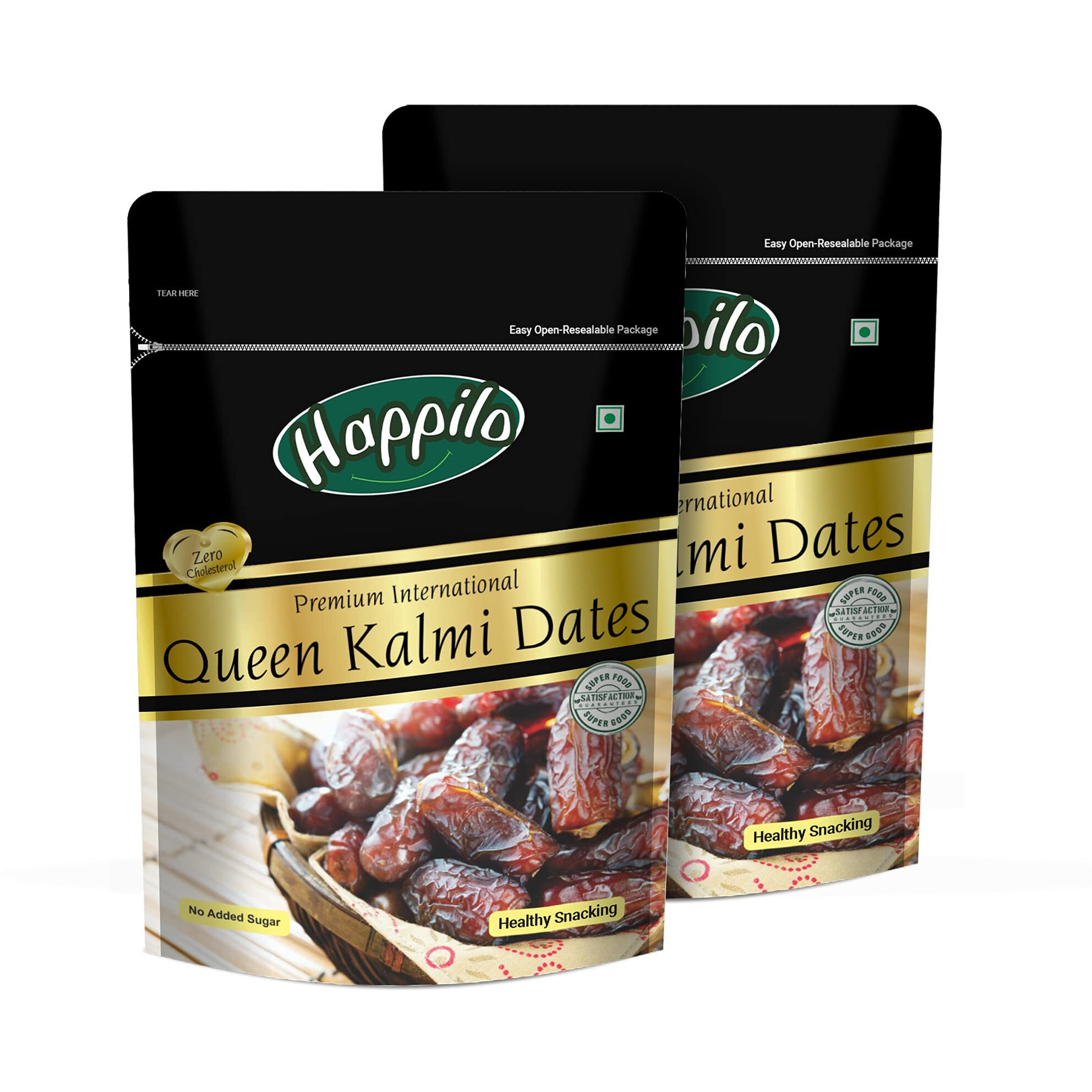 Happilo Premium International Queen Kalmi Dates 200 g (Pack of 2) | Fresh & Soft Khajur Dry Fruit with Natural Sweetness | Sourced from Saudi Arabia | 100% Naturally Dried & free from any Preservative