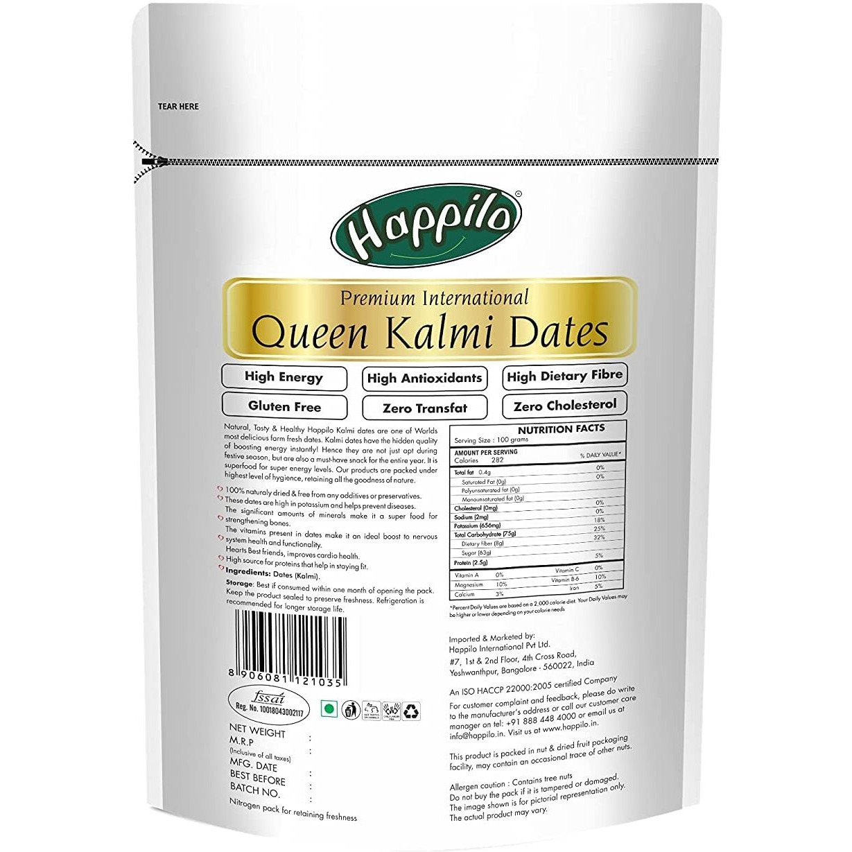 Happilo Premium International Queen Kalmi Dates 200 g (Pack of 2) | Fresh & Soft Khajur Dry Fruit with Natural Sweetness | Sourced from Saudi Arabia | 100% Naturally Dried & free from any Preservative