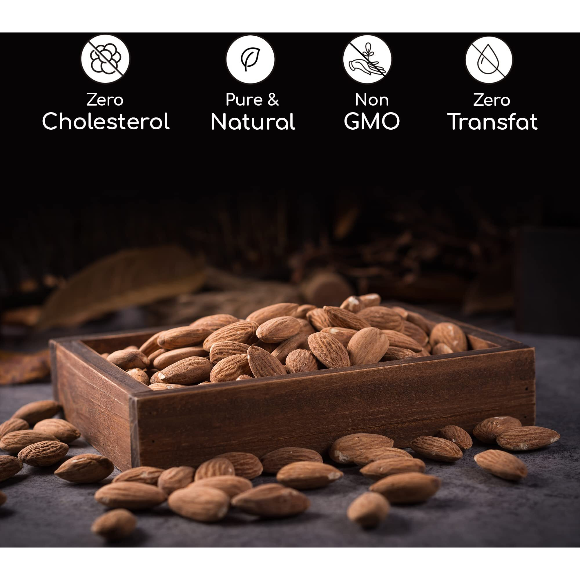 Ziofit Californian Almonds 200g (PACK 2), Raw Badam Dry Fruit, High Protien Snack and Super Healthy Nuts