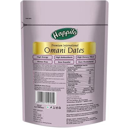 Happilo Premium International Omani Dates, Fresh & Soft Dry Fruit, Rich in Fiber, Iron and Vitamin, 1360 g, Pack of 2