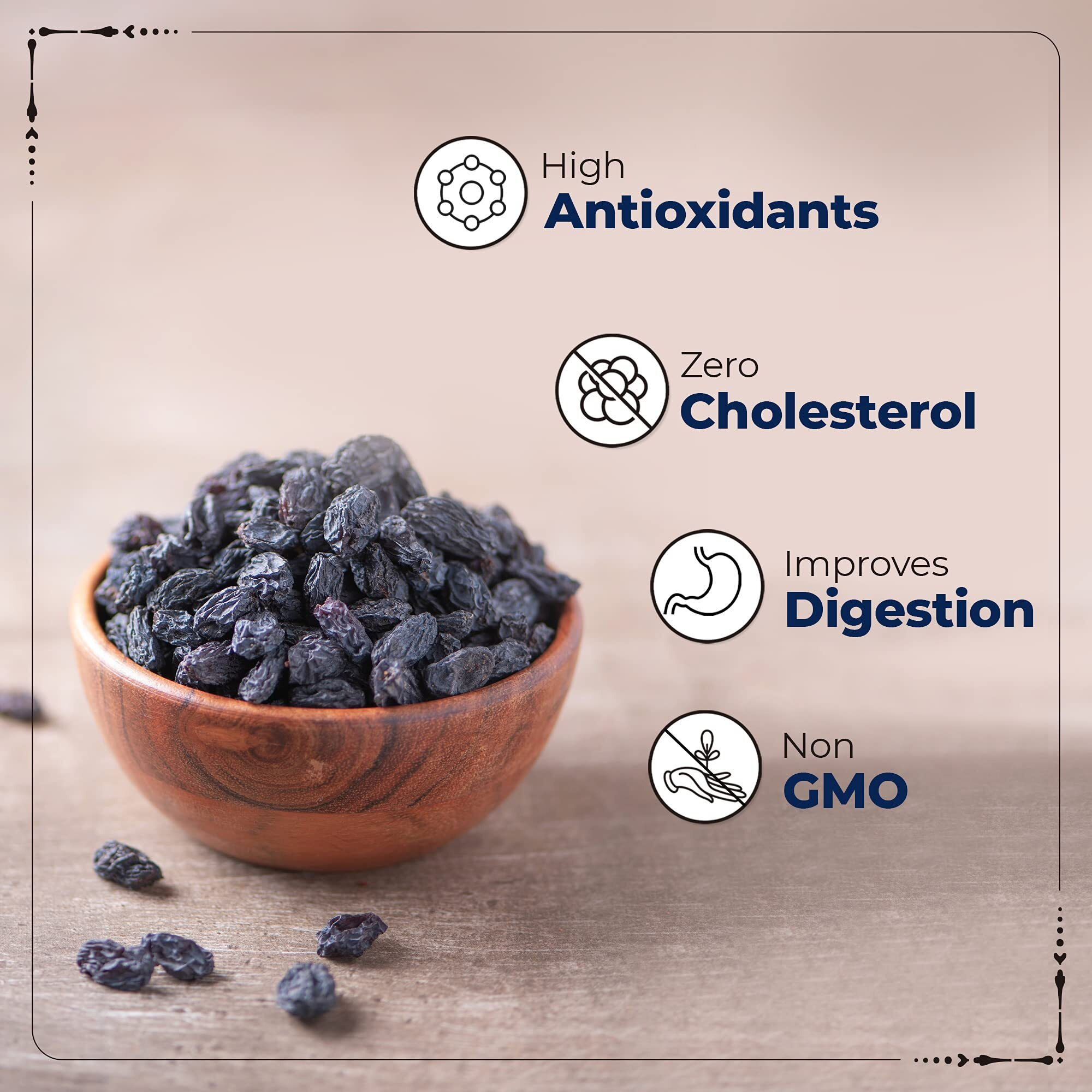 Happilo Premium Afghani Seedless Black Raisins 500 g Value Pack| Kali Kishmish | High in Antioxidants, Naturally Sweet & tasty
