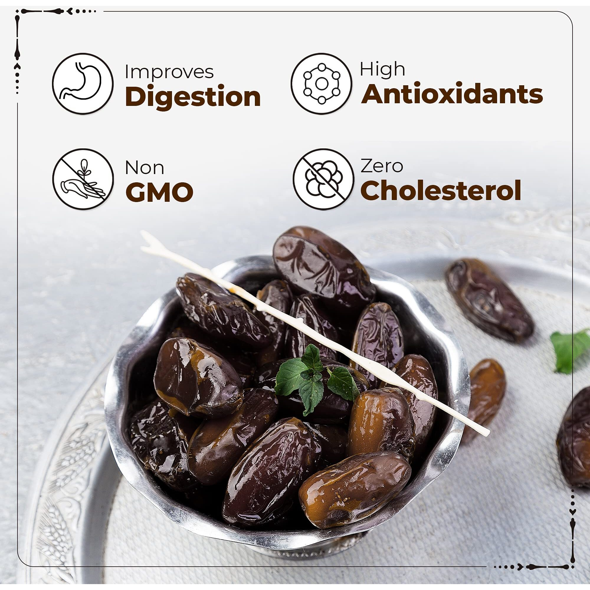 Happilo Premium International Ajwa Dates 500 g | 100% Naturally Dried Khajur| No Preservatives Fresh & Soft Dates with Natural Sweetness | Gluten Free | Non GMO | Gourmet Super Jumbo Khajoor