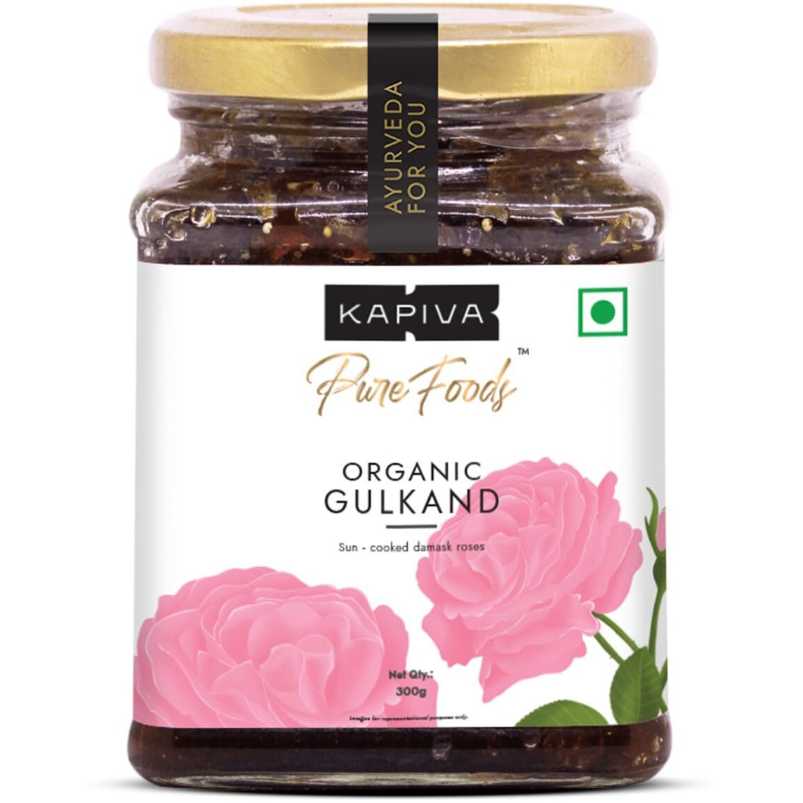 Kapiva Organic Gulkand 300gms (Rose Petal Jam) | 100% Natural | Sun-Cooked Damask Roses
