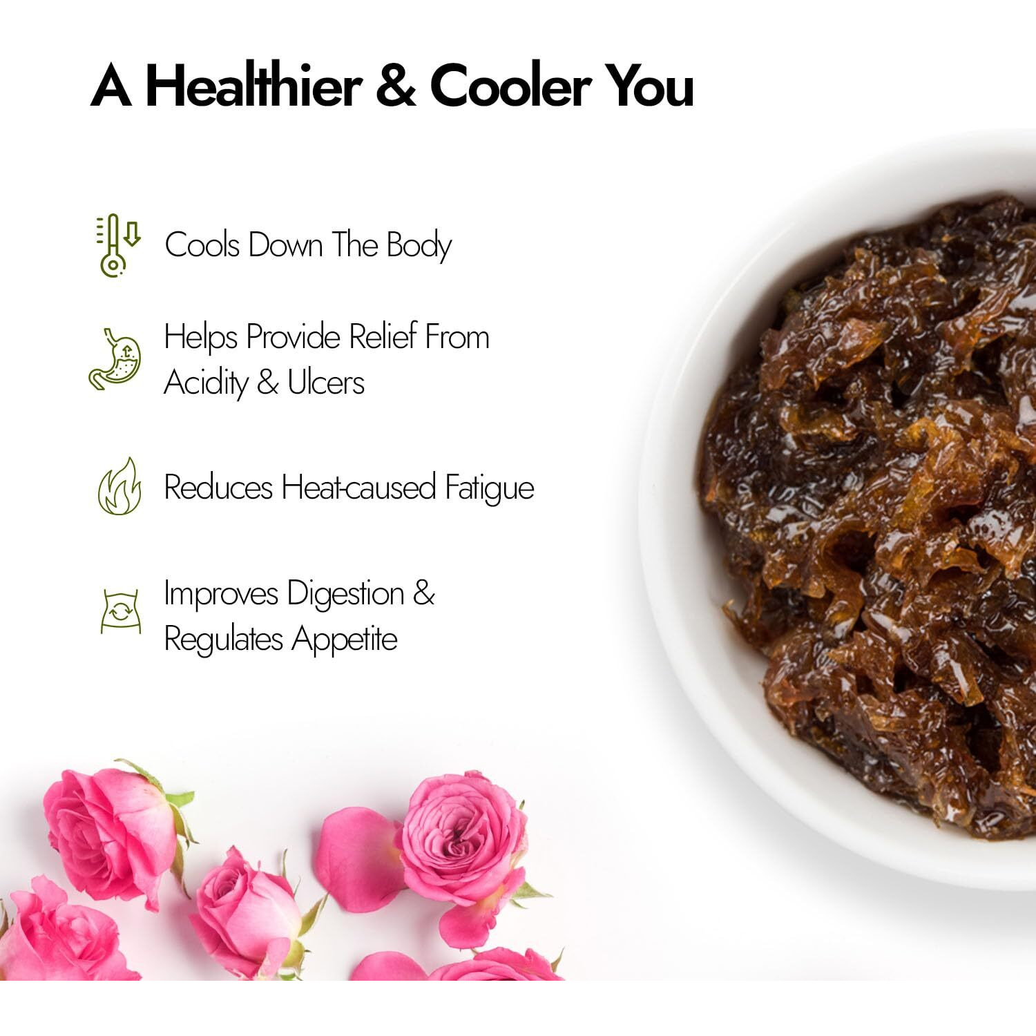 Kapiva Organic Gulkand 300gms (Rose Petal Jam) | 100% Natural | Sun-Cooked Damask Roses