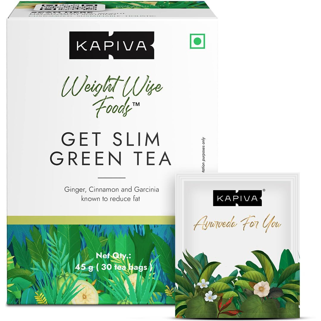 Kapiva Get Slim Green Tea Powder (45Gm) | Lemongrass Flavored + Natural Metabolism Booster For Healthy Weight Care