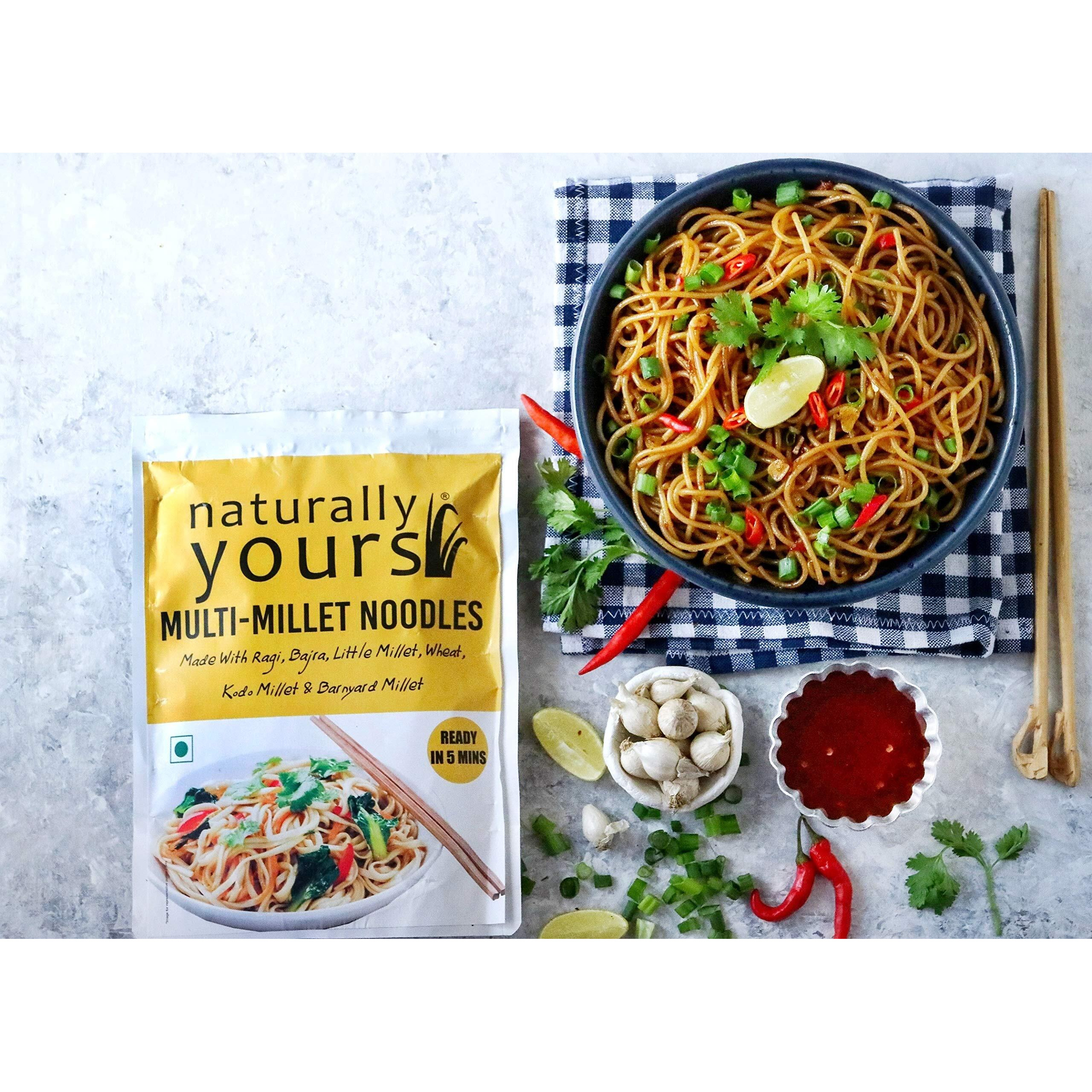 Naturally Yours, Multi-Millet Noodles, includes Tastemaker, No Maida, Preservative Free, Non-Fried, Vegan, 180g (Pack of 1)