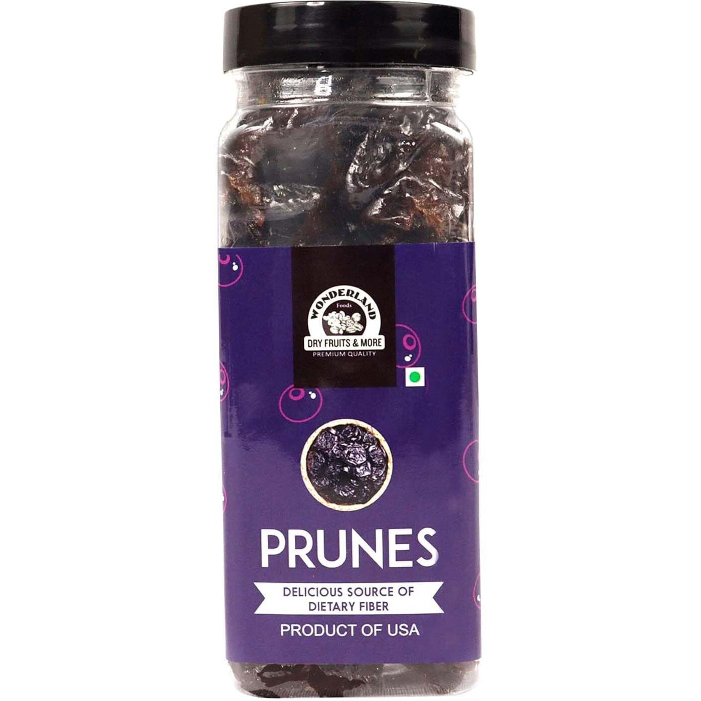 WONDERLAND FOODS Healthy & Tasty Californian Seedless (Pitted) Prunes 250g Jar