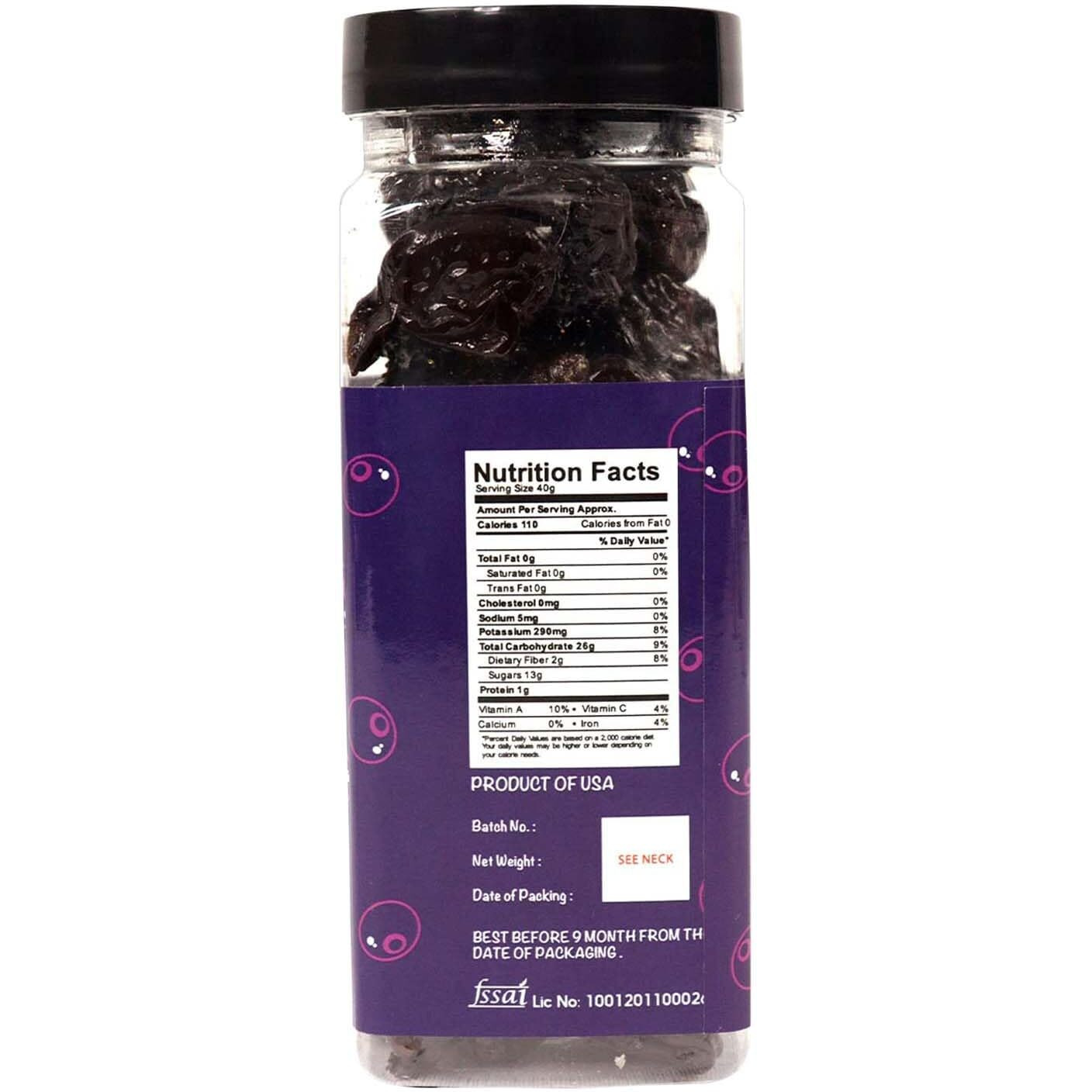 WONDERLAND FOODS Healthy & Tasty Californian Seedless (Pitted) Prunes 250g Jar
