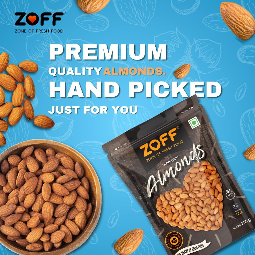 Zoff Premium Daily Needs Mixed Dry Fruits Combo - Almonds, Cashews, Raisins, Roasted Pistachios, & Walnut Halves 250g Each | Premium Zip Lock Pouch | Net weight - 1.25Kg