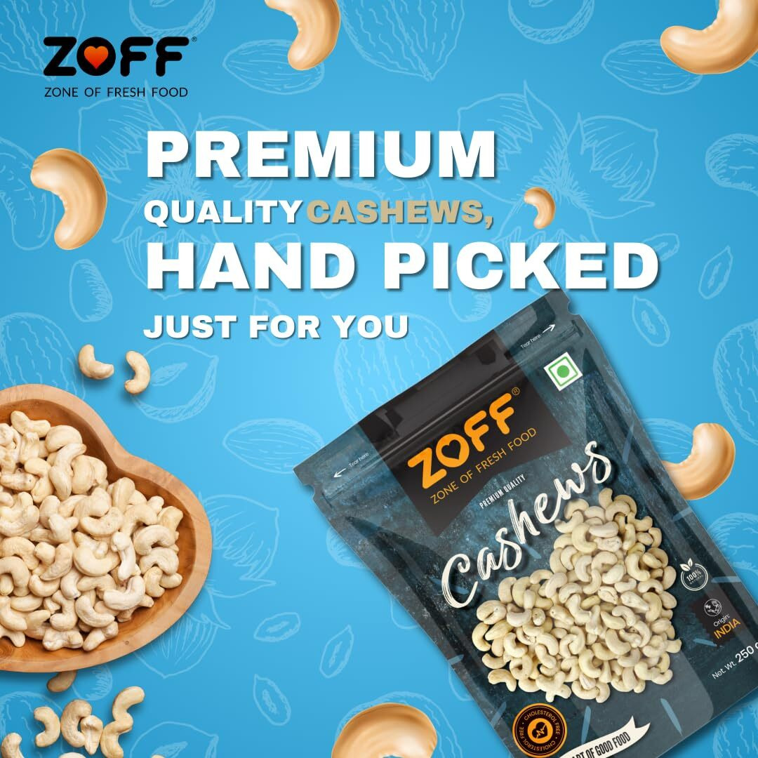 Zoff Premium Daily Needs Mixed Dry Fruits Combo - Almonds, Cashews, Raisins, Roasted Pistachios, & Walnut Halves 250g Each | Premium Zip Lock Pouch | Net weight - 1.25Kg