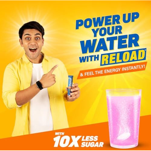 Fast&Up Reload (5 Litres) Low Sugar energy drink for Instant Hydration - 20 Effervescent Tablets with 5 Essential Electrolytes + Added Vitamins - Certified Electrolytes Drink - Forest Fruits flavour