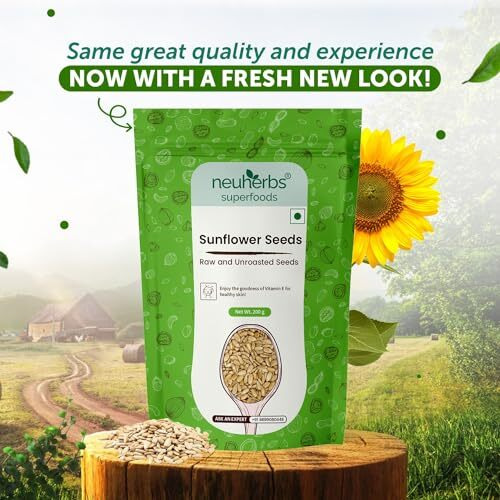 Neuherbs Sunflower Seeds | Dry Seeds For Eating | Raw Healthy Snack For Skin | Rich In Protein & Vitamin E Superfood | Diet Food - 200GM
