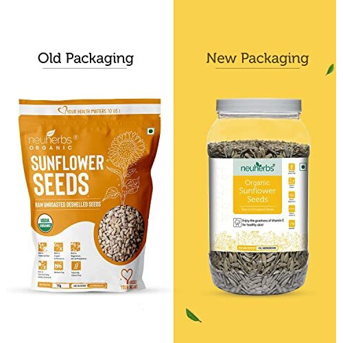 Neuherbs Raw Sunflower Seeds for Eating, High in Protein and Fiber & Gluten free  1 KG