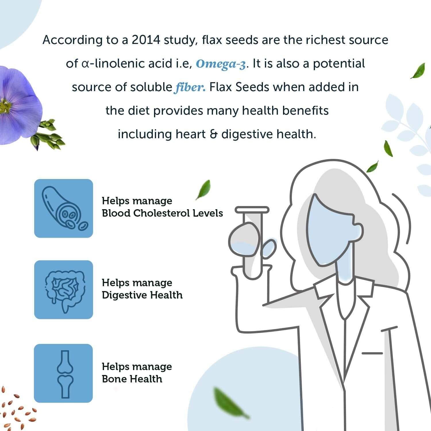 Neuherbs Raw Unroasted Flax Seeds for Weight Loss Management | Rich in Omega-3 Fatty acids, Protein, Fibers and Minerals  1 KG