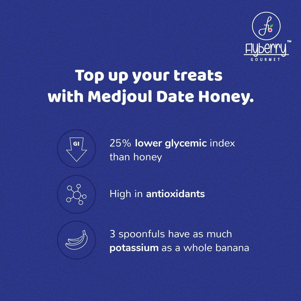 Flyberry Gourmet Medjoul Date Syrup | Low GI | Sugarfree | 100% Natural | Alternative to Sugar, Honey, Jaggery | 700 g