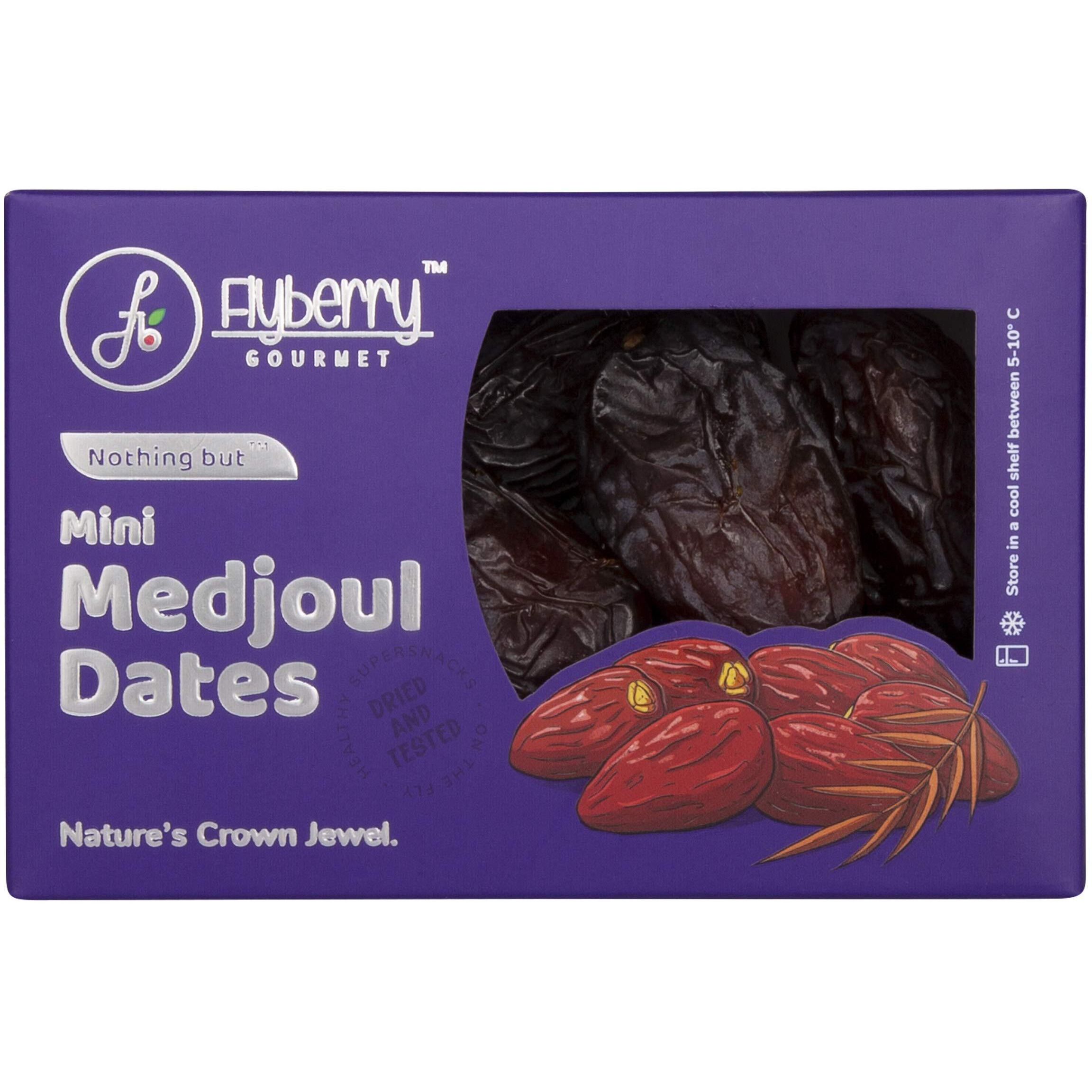 Flyberry Gourmet Mini Medjoul/Medjool Dates (Khajoor/Khajur) 200g | 100% Natural | Rich in Calcium, Iron and Potassium | Instant Energy