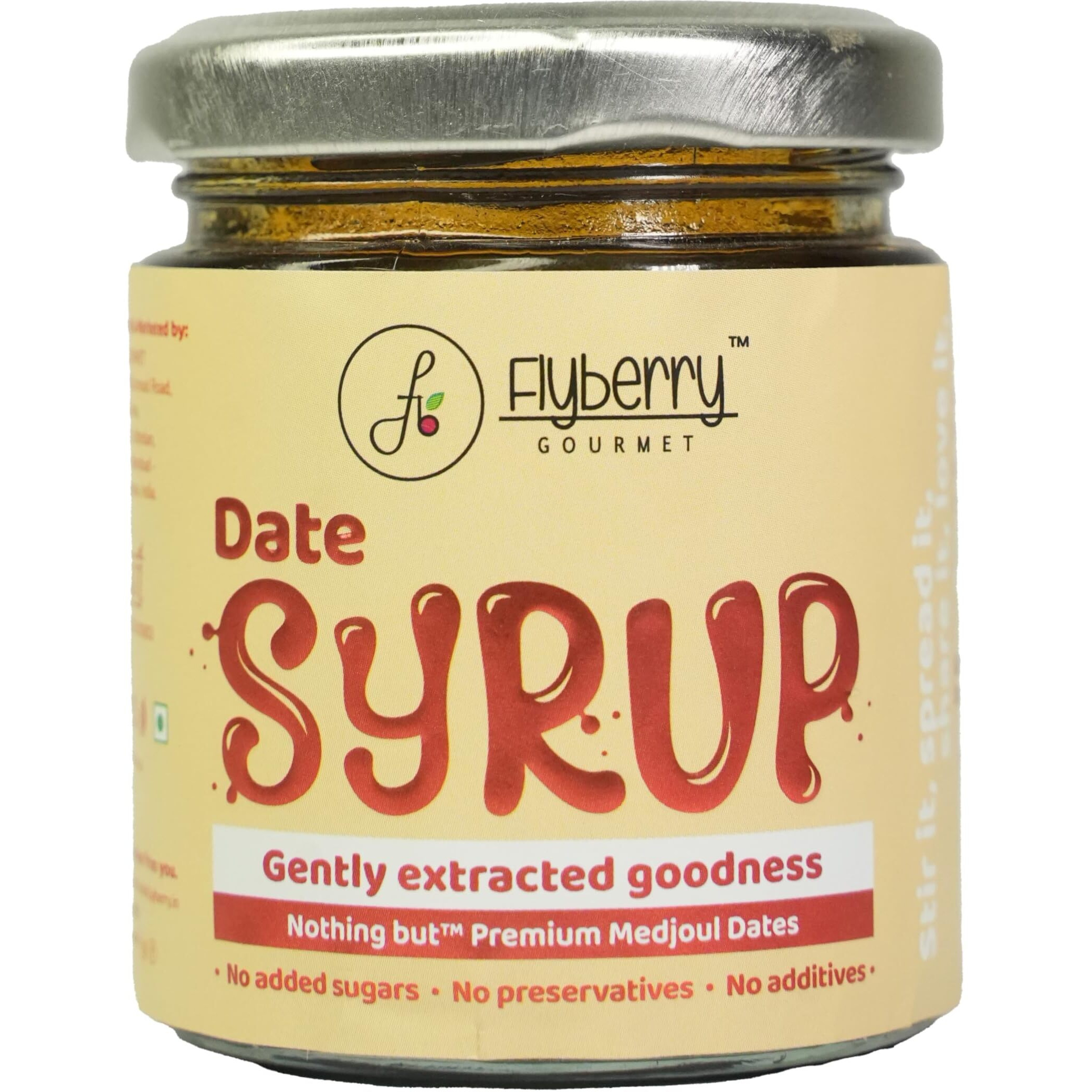 Flyberry Gourmet Medjoul Date Syrup | Low GI | Sugarfree | 100% Natural | Alternative to Sugar, Honey, Jaggery | 100 g