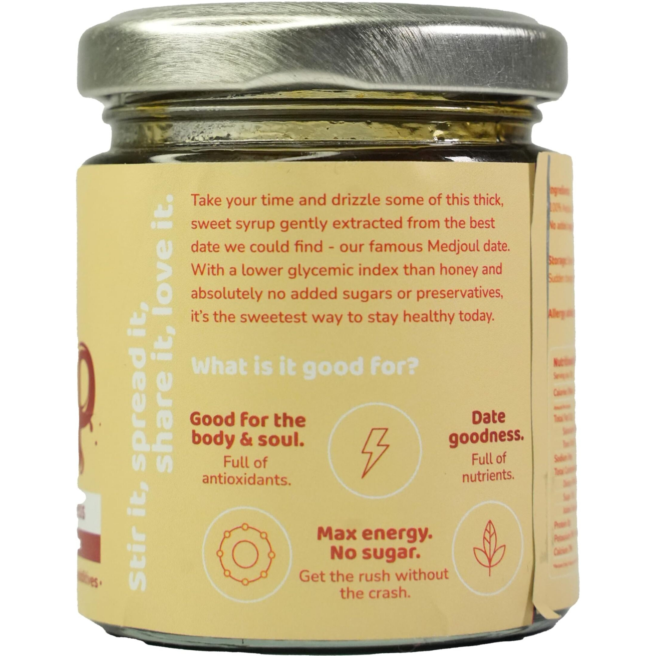 Flyberry Gourmet Medjoul Date Syrup | Low GI | Sugarfree | 100% Natural | Alternative to Sugar, Honey, Jaggery | 100 g