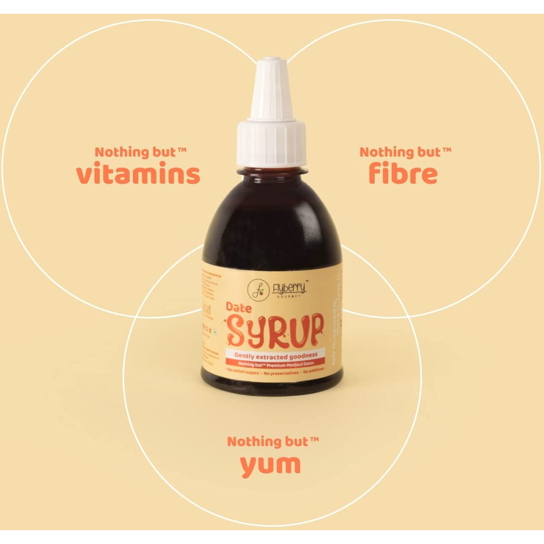 Flyberry Gourmet Medjoul Date Syrup | Low GI | Sugarfree | 100% Natural | Alternative to Sugar, Honey, Jaggery | 100 g
