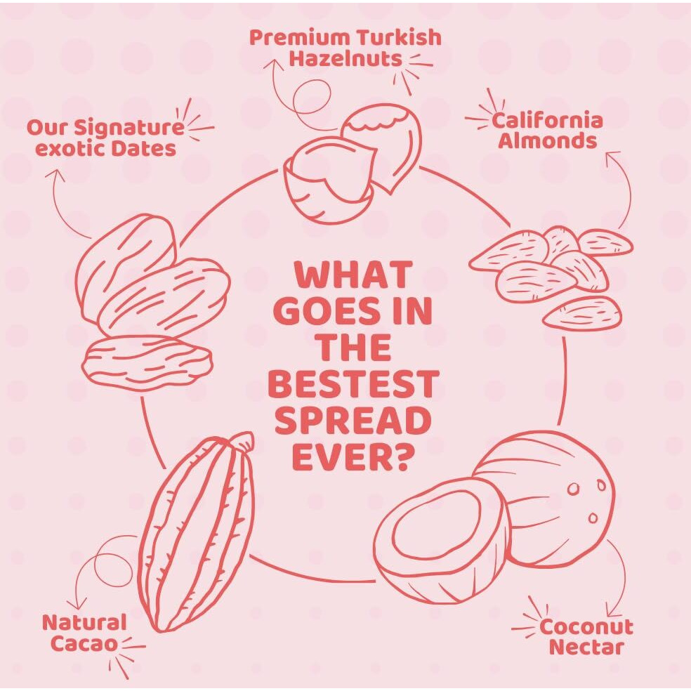 Flyberry Gourmet Hazelnut Chocolate Spread | 34% Hazelnut & 23% Almond | No Palm Oil & Refined Sugar | 100% Natural Ingredients | No Added Preservatives | Easy To Spread on Bread, Paratha | 200 g